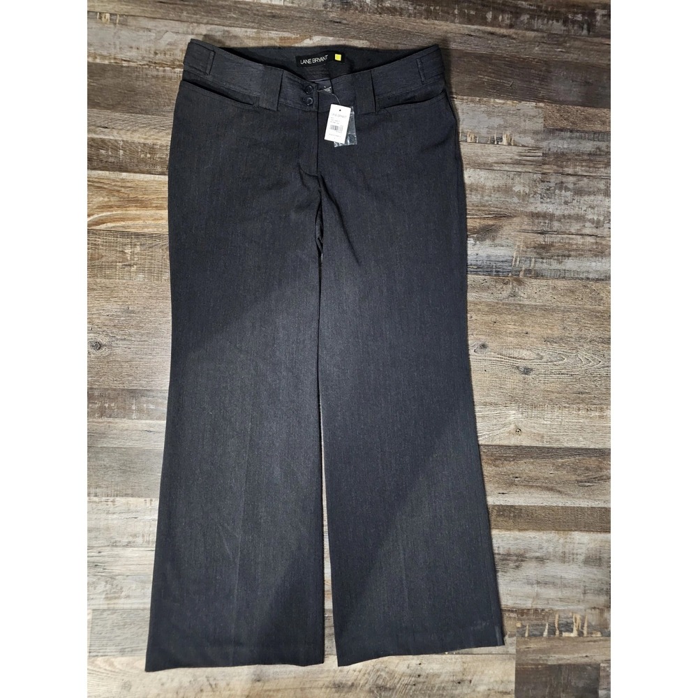 NEW Lane Bryant Dress Pants Size 1 Black Wide Leg Flare Dress Casual Stretch NWT